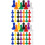 64Pcs Assorted Color Plastic Chess Pieces Durable Board Game Pawns 7