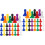 64Pcs Assorted Color Plastic Chess Pieces Durable Board Game Pawns 6