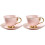 2Pcs Red Ceramic Drink Cup with Saucer Stylish Mug 2