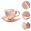 2Pcs Red Ceramic Drink Cup with Saucer Stylish Mug 8