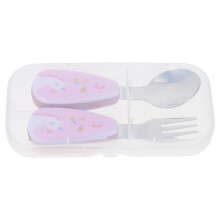 1Set Baby Eetgerei Roze 304 Rvs Kort Handvat Training