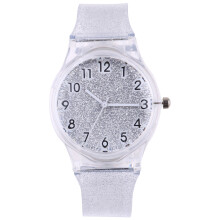 2St Wit Doorzichtig Kinderhorloge Met Glitter Silicone Band
