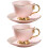 2Pcs Red Ceramic Drink Cup with Saucer Stylish Mug 5