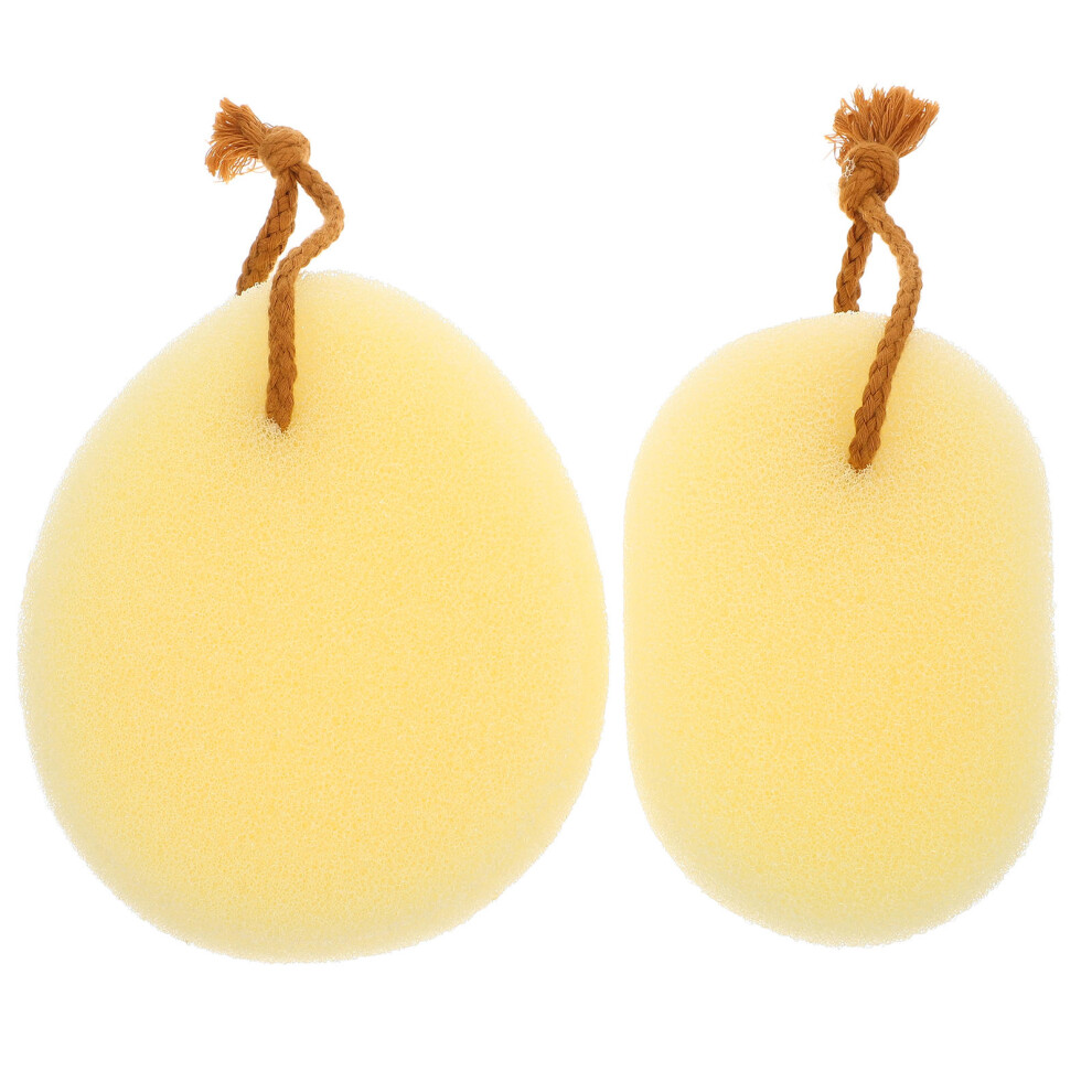 Villcase Yellow 10Pcs Portable Bath Sponge Back Scrubber For Skin Cleaning