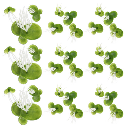 4Packs Plastic Duckweed Decor Green Artificial Floating Aquarium Plant 2
