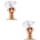 2Pcs Unisex White Round- Hat for Cooking Bbq Events 6