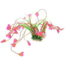 2St Roze Aquatische Plant PVC Keramische Voet Aquarium Sfeerdecor