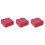 3Pcs Red Luban Lock Wood Puzzle Box Smooth Surface Logic Development 4