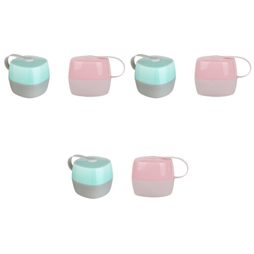 6Pcs PP Portable Pacifier Boxes Wide Mouth Storage for Clips Pacifiers 2