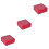 3Pcs Red Luban Lock Wood Puzzle Box Smooth Surface Logic Development 5