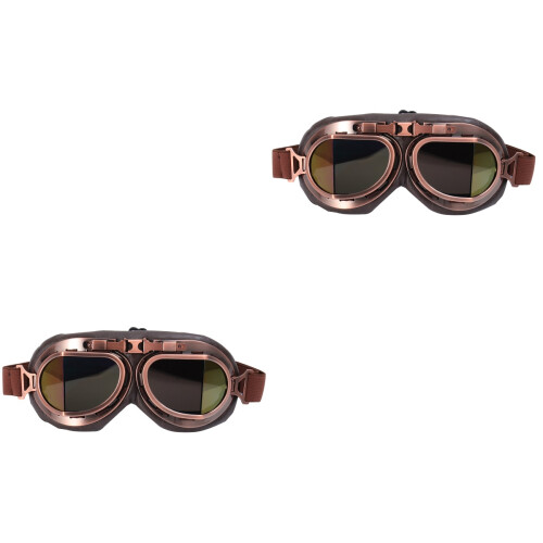 2Pcs Durable Dark Red Windproof Motor Riding Goggles 2