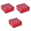 3Pcs Red Luban Lock Wood Puzzle Box Smooth Surface Logic Development 3