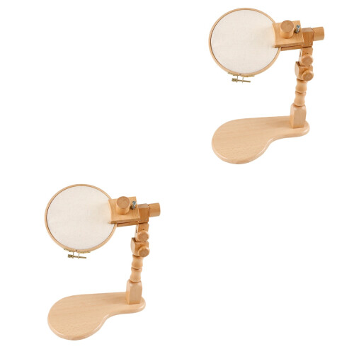 2Sets Durable Wood Embroidery Holder Adjustable Frame for Home DIY 2