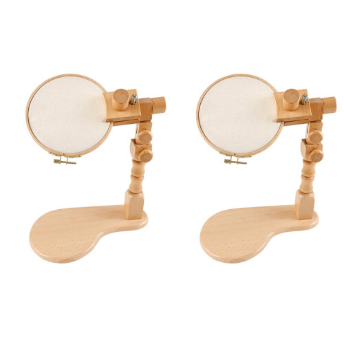 2Sets Durable Wood Embroidery Holder Adjustable Frame for Home DIY 1