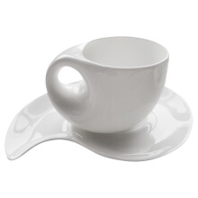3Sets Classic White Ceramic Coffee and Tea Cups with Saucers Gift Set
