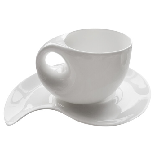 3Sets Classic White Ceramic Coffee and Tea Cups with Saucers Gift Set