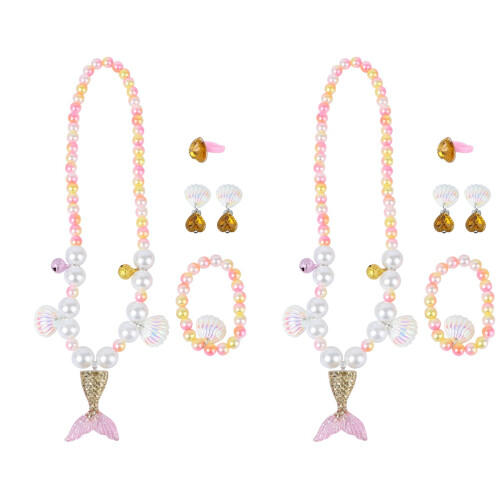 2Sets Kinderen Sieraden Set Met Ketting Ring Armband 1