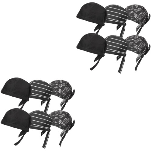 12Pcs Cotton Chef Hats Unisex Adjustable Kitchen Work Caps 2