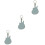 3Pcs Sky-Blue Guitar Pick Holder Keyring Portable Storage Case 5