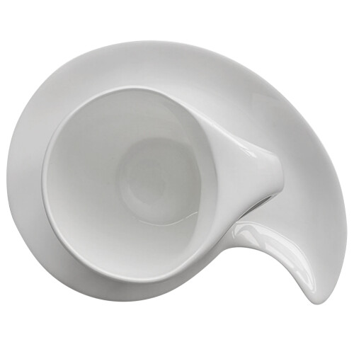 3Sets Classic White Ceramic Coffee and Tea Cups with Saucers Gift Set 1