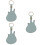 3Pcs Sky-Blue Guitar Pick Holder Keyring Portable Storage Case 7