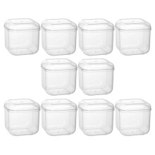 10Pcs Transparent Square Biscuit Boxes Plastic Storage