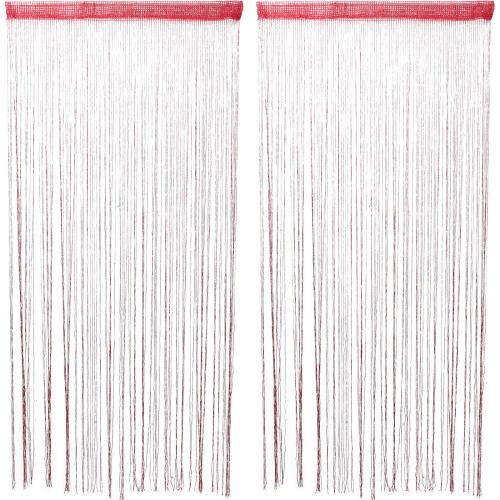 8Pcs Red Door Curtains String Divider for Hallway and Room Decor 1
