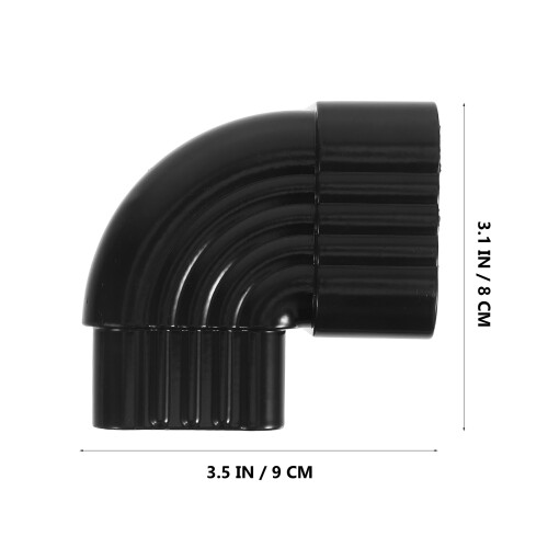 4Pcs Metal Rain Downspout Elbow Adapter Black Right Angle Connector 1