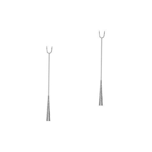 2Pcs Stainless Steel Roasting Meat Hooks Bbq Kitchen Gadget Silver 2