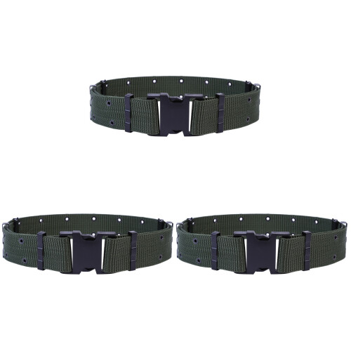 3Pcs Belt for Men Green Nylon Quick-Release Web Belt 1