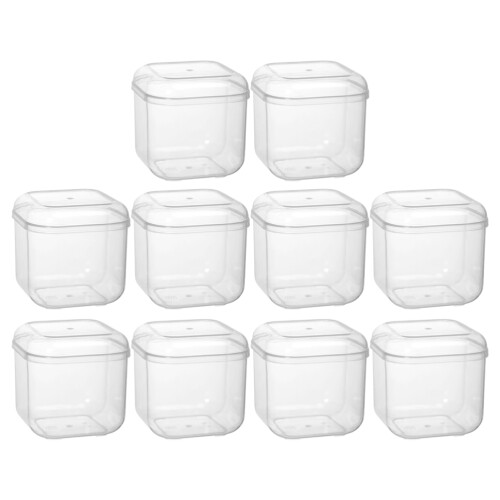 10Pcs Transparent Square Biscuit Boxes Plastic Storage 2
