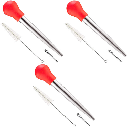 3Sets Practical Meat Injection Tool Dishwasher Safe Cooking Injector 2