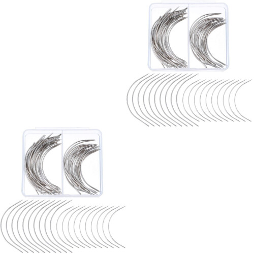 100Pcs Boxed Silver Curved Pins for Knitting Tailoring and Display Use 2