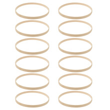 36Pcs DIY Round Bamboo Rings Light Yellow Craft Accessories