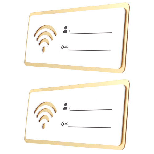 6Pcs Sturdy Acrylic WiFi Sign White for Wall Display Network Password