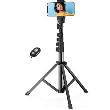 Selfie Stick Tripod 67' ExtraLong Wireless Bluetooth Remote, Foldable Travel Stand for Smartphones