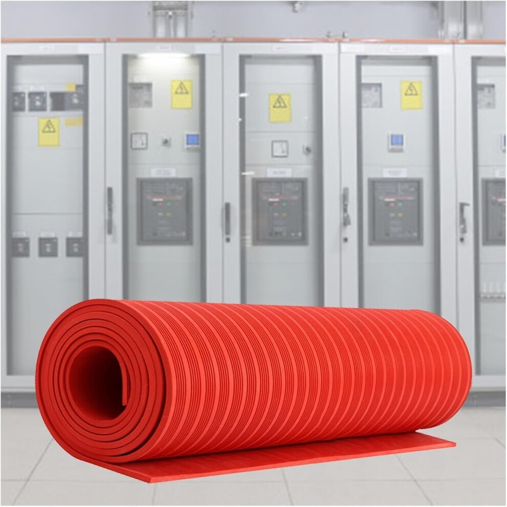 Insulating Rubber Mat For Electrical Safety, Voltage Nonconductive Switchboard Floor, Red 10'X3' 9070919782138