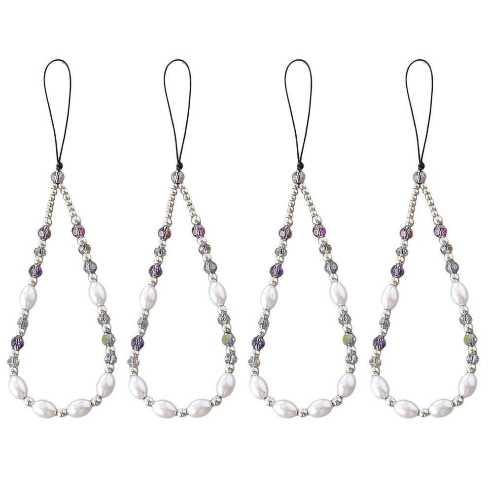 4Pcs Elegant Pearl Beaded Phone Charm Strap For Bag, Camera, Keychain And Short Phone Chain 9044945208948
