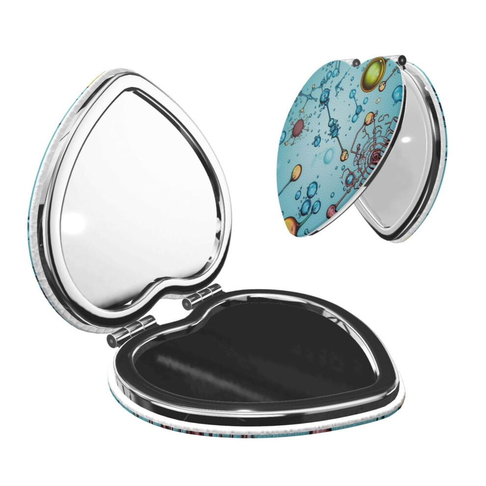 PU Leather Compact Mirror with 1x and 2x Dual Magnification for Travel and Everyday Makeup