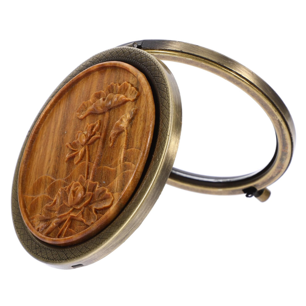 Vintage Compact Travel Makeup Mirror DoubleSided Round Pocket Design with Clear Reflection