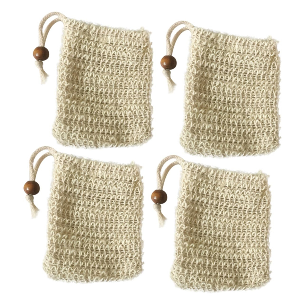 4pcs Foaming Soap Net Bubble Maker Bag for Facial Cleansing with Quick Lather and Gentle Exfoliation