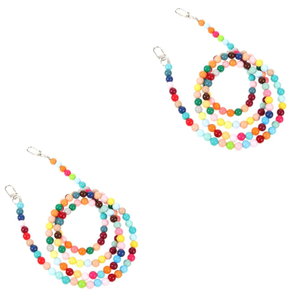 2Pcs Beaded Phone Lanyard Wrist Strap For Cell Phones Camera, Lightweight Soft Chain Keychain 9044945209532