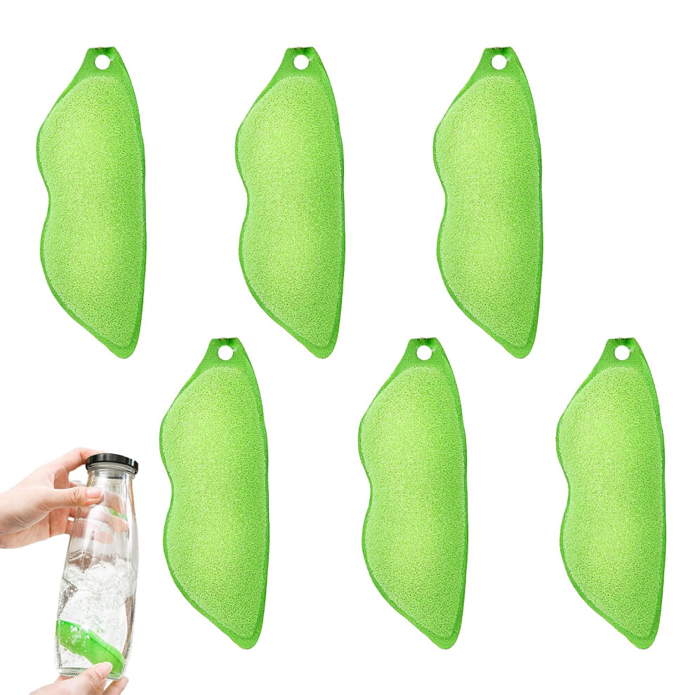 Pack of 6 Magic Beans Bottle Cleaner Sponge, Pea Shape for Interior Cleaning