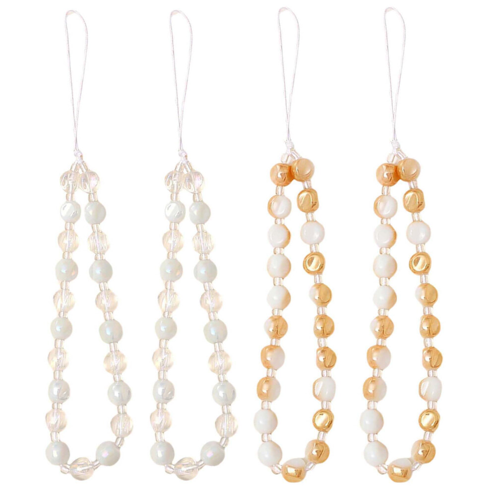 4Pcs Crystal Beaded Phone Charm, Cute Beaded Phone Strap Keychain With Elegant Design For Phones, Bags And Purse Accessories Xsj3344 9099447336835