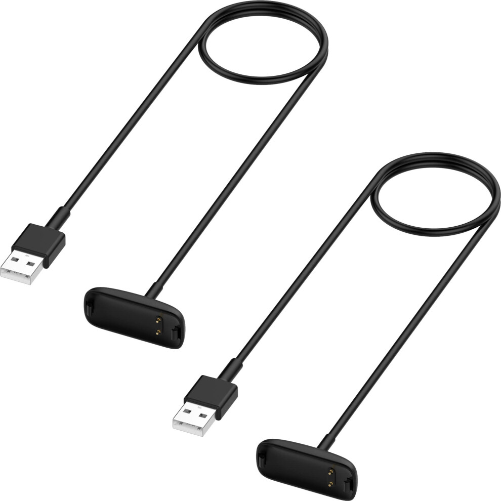 2Pack 100Cm Extralong Usb Charging Cord Replacement Charger Cables For Fitbit Inspire 3 Smartwatch Black 9099447336873
