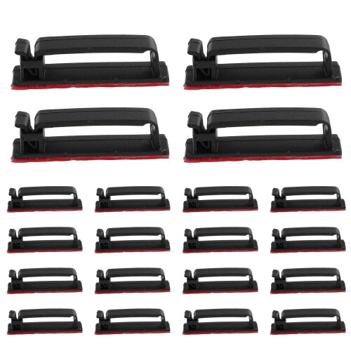 100Stk Kabelmanagement Clips Klebehalter Selbstklebend Schwarz 1