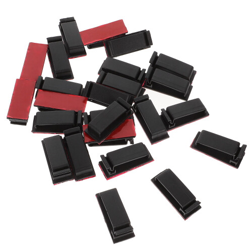100Stk Kabelmanagement Clips Klebehalter Selbstklebend Schwarz 2