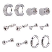 12Paare Modeschmuck Ohrstecker Ohrhänger Silber Unisex
