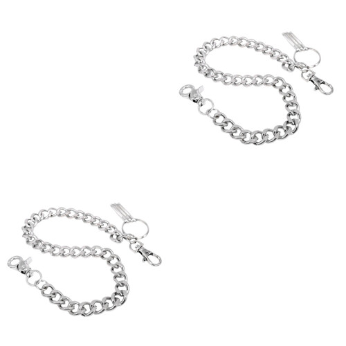 2Stk Robuste Silber Fashion Trouser Chain Modisches Accessoire 2