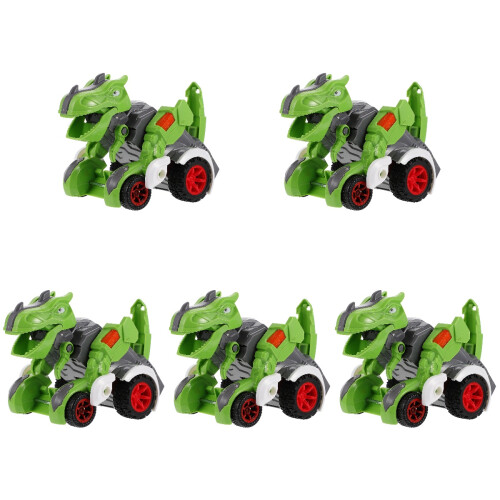 5Stk Dinosaurier Fahrzeug Pull-Back Auto Für Kinder Grün 1